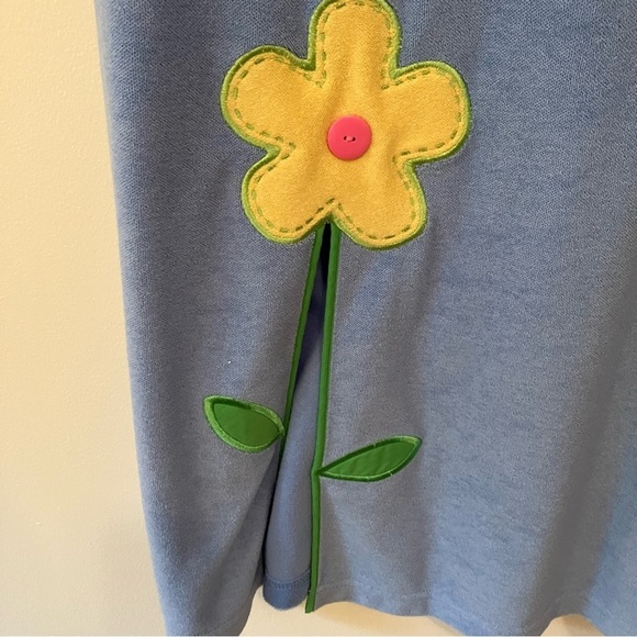 VTG Comforts Terry Cloth Nightgown Size S Pastel Blue Yellow Flower Embroidery - Picture 2 of 5